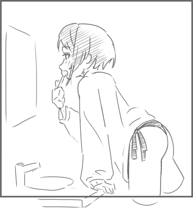 スバルちゃんに紐パンを履かせたい落書き 