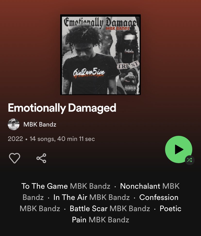 _TheRealBandz's tweet photo. “Emotionally Damaged” out now on ALL platforms 🖤 https://t.co/Gv1BSZgNzk