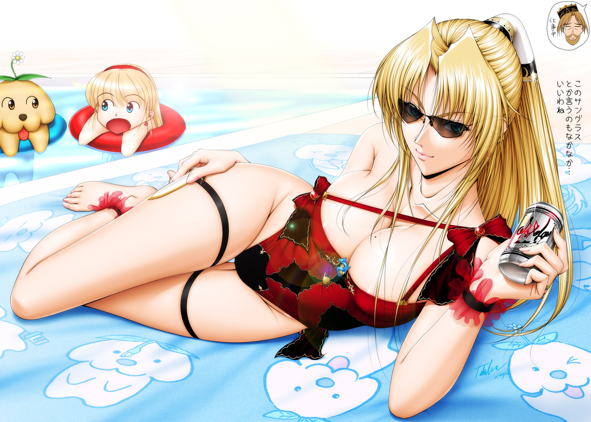 [R-18] 残暑見舞いCG セフィリア王妃様水着仕様 #脱衣 #おっぱい #王妃 #CG #差分 #オリジナル #水着 #透け #裸 https://t.co/6jLr5gTexC 