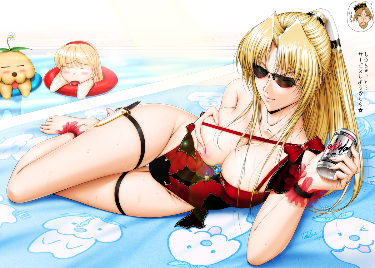 [R-18] 残暑見舞いCG セフィリア王妃様水着仕様 #脱衣 #おっぱい #王妃 #CG #差分 #オリジナル #水着 #透け #裸 https://t.co/6jLr5gTexC 