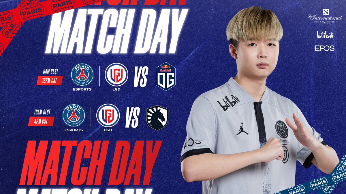 PSGeSports's tweet image. Let's hope for some better results as we head into day 2 of the #TI11 groupstages!

#ICICESTPARIS🔴🔵