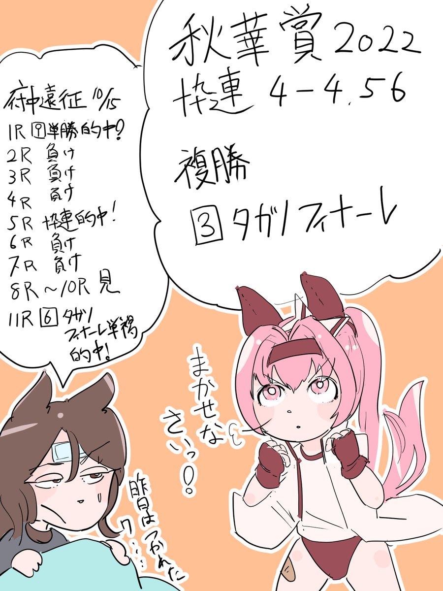 秋華賞の買い目が決まりました
今日もエピファ産駒がキセキを起こすフィナーレを期待します 