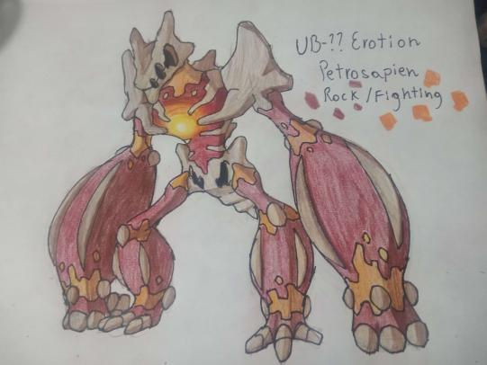 DeepZekrom's tweet photo. #BeastMonth Day 15, Scar! UB-?? Erotion aka Petrosapien the Erode Pokemon, a Rock Fighting type based on Paleonthology, Homonculus, and Earth Layers #fakemon #fakemonartist #ultrabeast #artchallenge https://t.co/49ietz6HX9