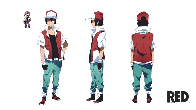 I found the character sheets for Charmander, Red and Blue, I gave Charmander the spikes because of his old sprite 