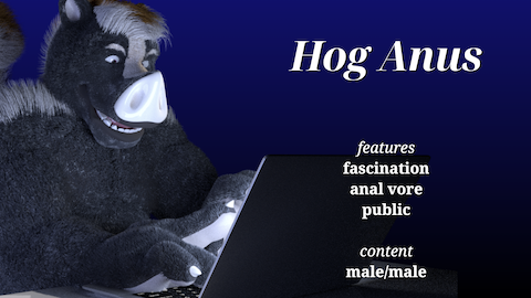 Muskwriter's tweet photo. New story "Hog Anus" now available on the usual sites. 💙

• SoFurry: https://t.co/AwZ7eF3Wis
• Fur Affinity: https://t.co/1aSq15USvl
• Medium: https://t.co/Aa12hVXdpN

(Also available on Tumblr, Fetlife, Weasyl, and FurryNetwork.) https://t.co/XfRrqOQkpn
