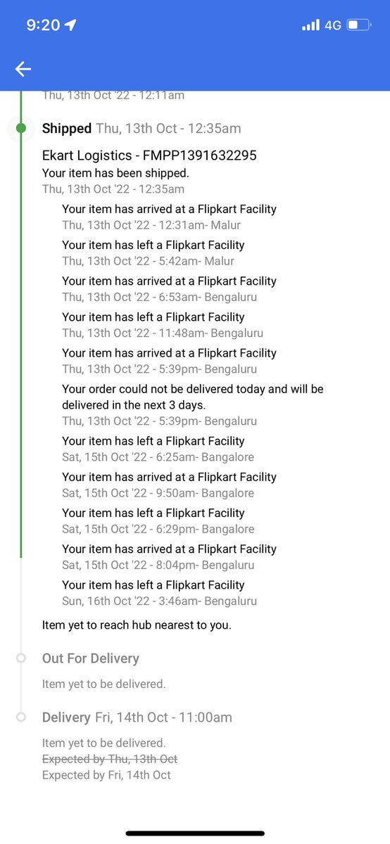 savighec's tweet photo. Please avoid using @Flipkart @flipkartsupport @FlipkartSellers for ordering any special gifts on occasions as this is what they do with your order.Committing for 13th the item is still lost around in flipkart facilities and te customer care is clueless. #fraud #flipkartscam https://t.co/ByajedubZa