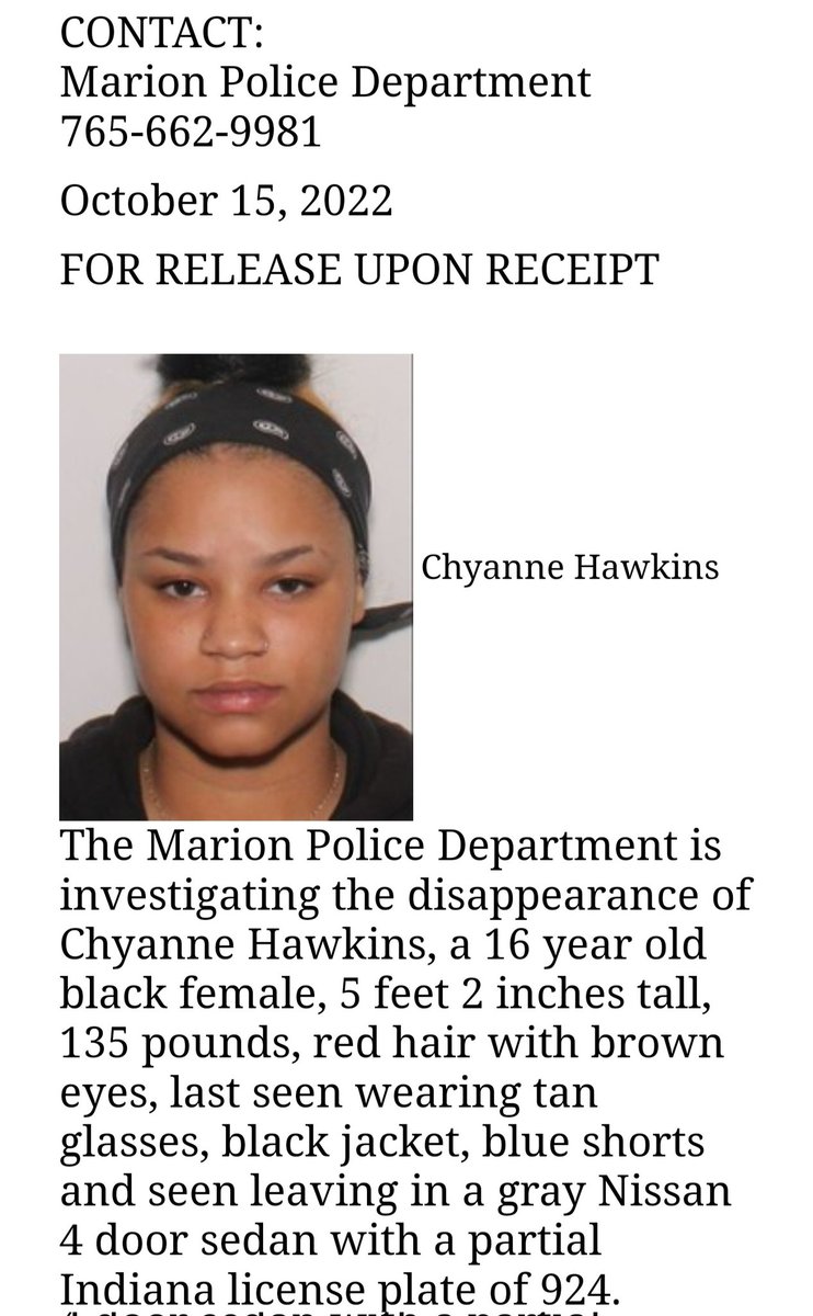 crime_unlimited's tweet photo. @IndStatePolice #SilverAlert #Indiana #BOLO #MissingTeenager #MissingInIndiana #MissingPersonAlert #MissingChild #MissingChildAlert #MissingInAmerica #MarionIndiana #MarionPoliceDepartment https://t.co/OTcW71NqT5