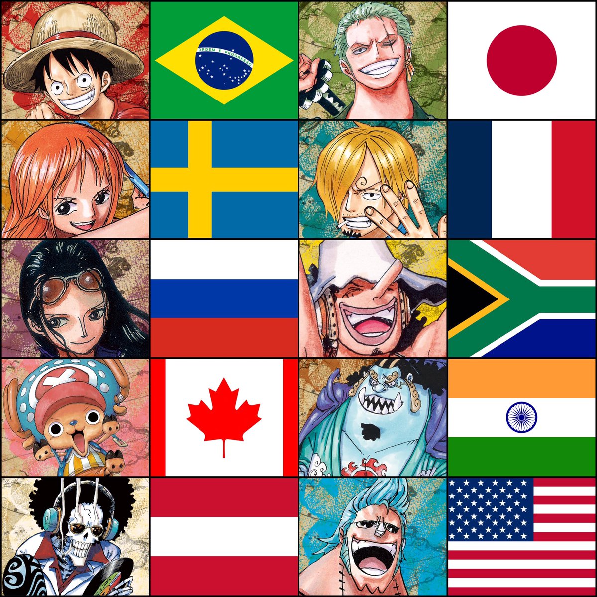One Piece da Depre on Twitter "Nacionalidade dos Mugiwaras"