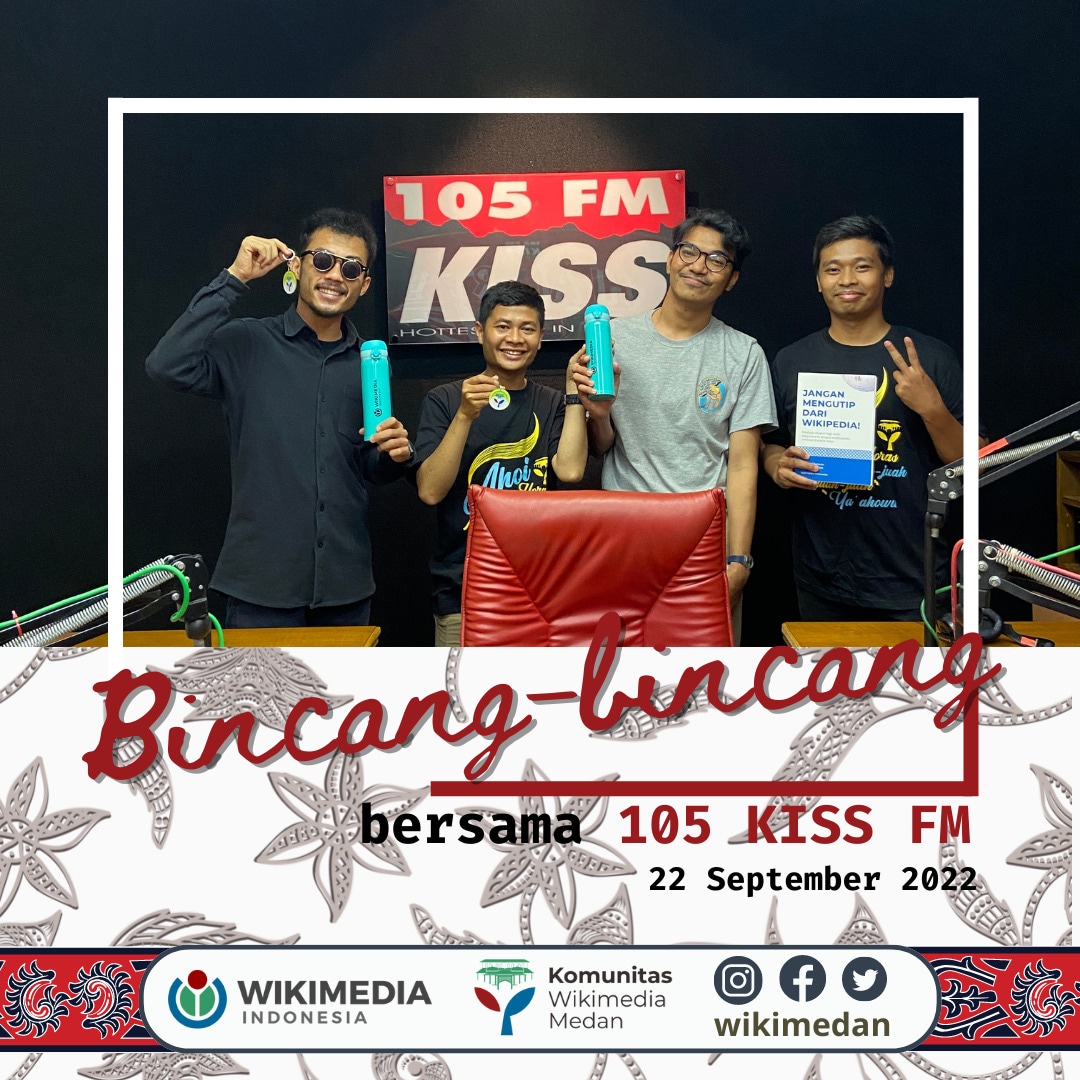wikimedan's tweet photo. Halo, kedan Wiki.!
Bulan September kemarin Komunitas Wikimedia Medan diundang ke radio @105kissfmmedan dalam program waktunya ngobrol bareng komunitas di WAKER: Kring Kring!!
Bagi kamu yang belum sempat mendengarkan, silakan ke pranala berikut ini:
https://t.co/62wOESUFeN
#WMID https://t.co/HQ5uYmhL2I