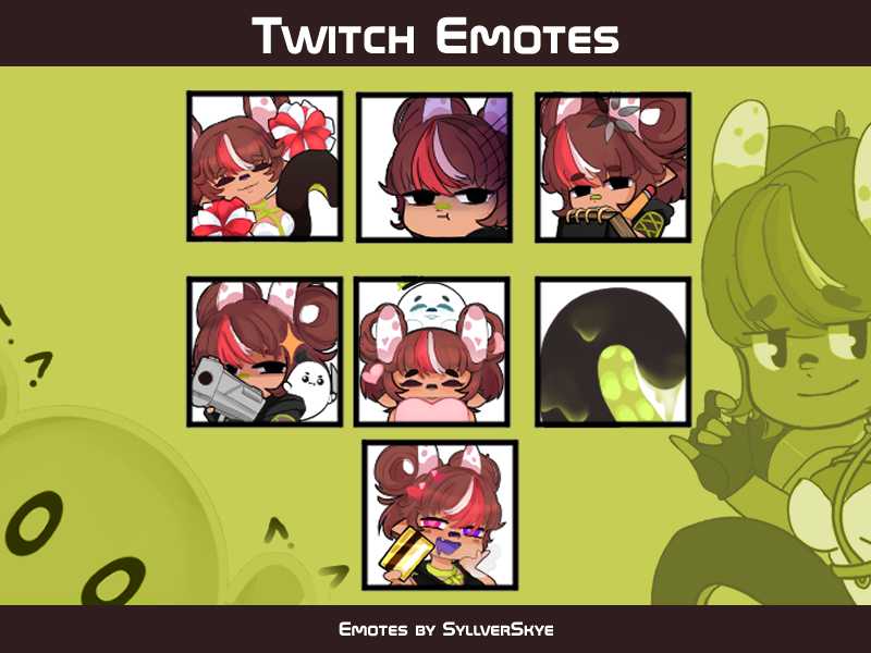 Following the model reveal I've also updated my old emotes! Before you judge me. Yes, I did make the tentacle animated.

#twitchemotes #Vtuber #ENVtuber