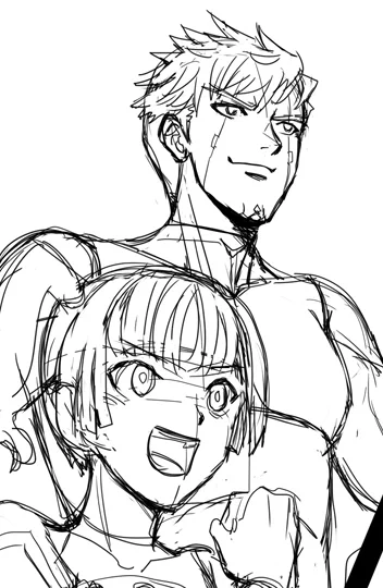 水着マンガ進捗
ランセナ初めて描いたけどランツはワイの手癖にかなり合ってる気がするなぁ 