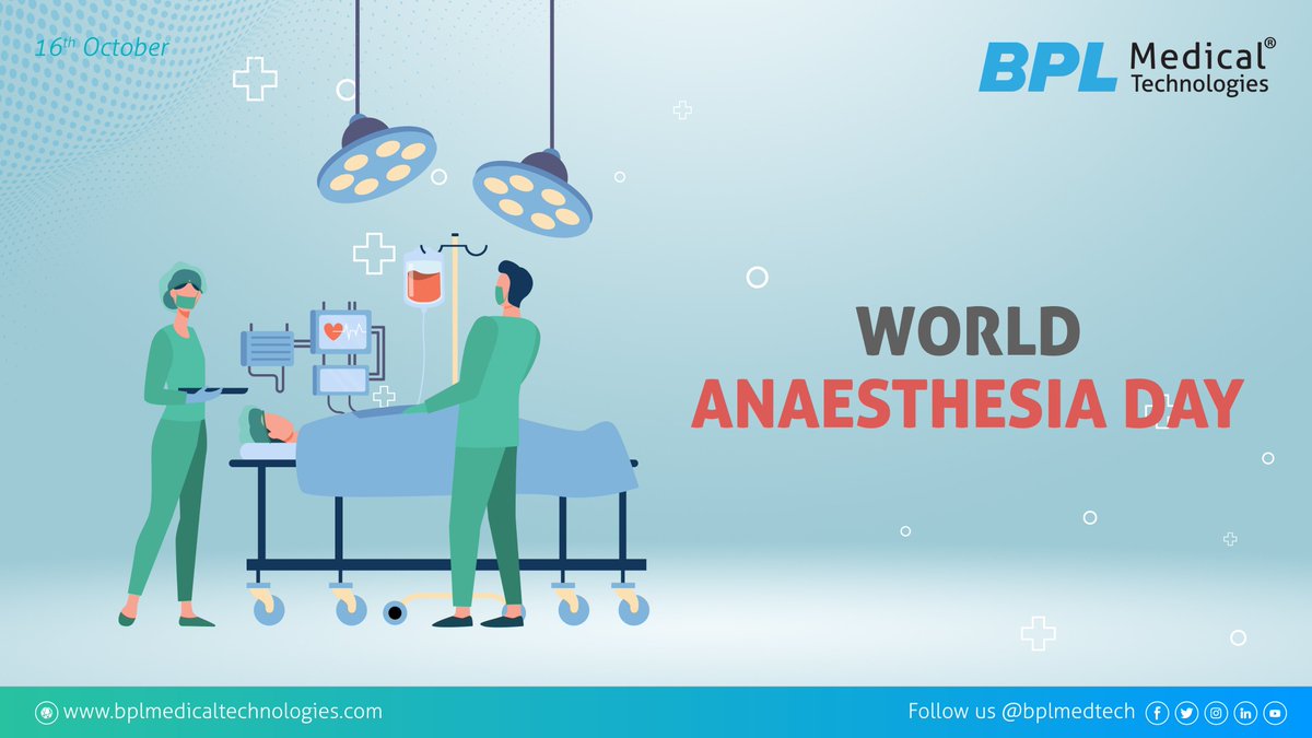 BPLMedTech's tweet photo. #WorldAnesthesiaDay marks a huge step in the history of Medicine that made #surgicaltreatment without the pain associated with it possible. We salute all the #anesthesiologists who keep the patients safe and painless during and after surgical procedures.
#AnesthesiaDay #BPLCares https://t.co/kD0LPNkg5u