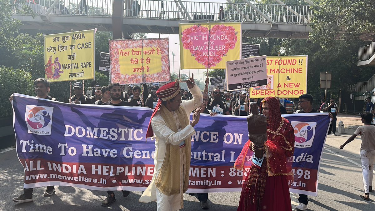Domestic Violence on Men is reality . Sooner laws are made to protect Indian men better it is . #Run4GenderNeutralLaws #DelhiHalfMarathon