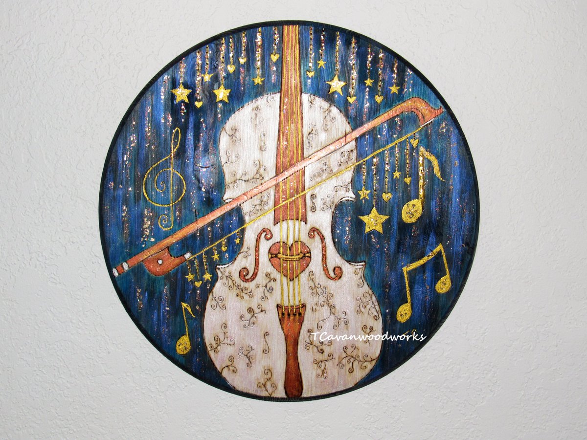 tammycvanaugh's tweet photo. Celestial Stars Cello Violin wood art 
#celloart #violin #🎻#music #artist #cellist #violinist 
#stars #celestial #musician #musiclovers #etsyshop 
#🎼 https://t.co/7QvSZ4FaDY
