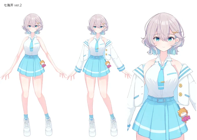 個人配信者の七海芹()さんの立ち絵を描きました。11月から配信を始める予定とのことなので、よろしくお願いします  