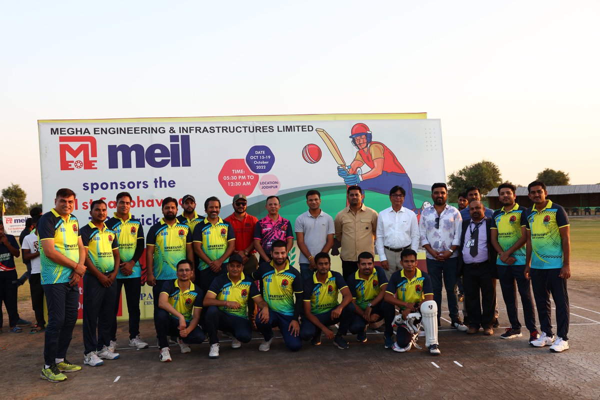 MEIL_Group's tweet image. The first match of the #Sadbhawna #T20 Cup 2022, sponsored by #MEIL, was between #Judiciary and #SBITeams. It was an amazing game last night!
#spartanscricketacademy
#Be_a_spartan
#rajasthan
#IndianCricketTeam 
#LeagueMatches