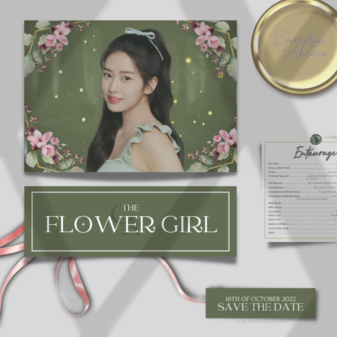 ‌  
‌  
         With pleasure,      I,     Elyse    Valerie, 
         gladly accept the very kind invitation
         of         Christian        and        Adalina
         to       be         a        FLOWER      GIRL 
         for        their         wedding.