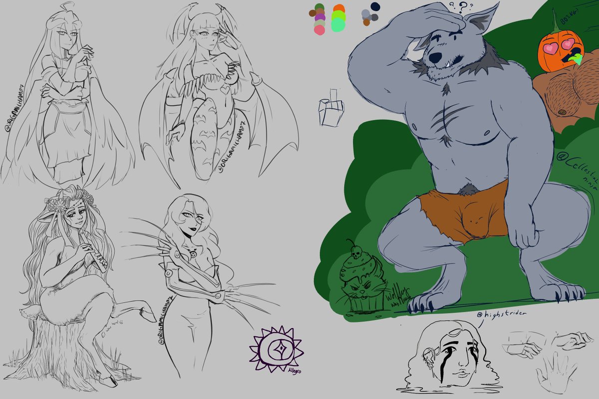 CellestiaLninja's tweet photo. Another Spooktacular #SelfImprovementSaturday in the books! Thanks for coming out and doodling with me and my beefy bois!💜
Credits: me, @origamichamp7, @Elepherim, @highstrider2254, @Wolffey13, @alluringAllegro!
We raided @SaibaEpsilon to support her Save the Stripes fundraiser! https://t.co/i6H0tZ0BsZ