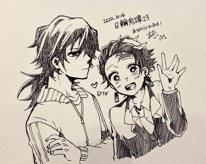 スケブに描かせていただいた義炭。しゃーぺんないからボールペンで間違えられなくて手をぷるぷる震わしながら描けた😇 