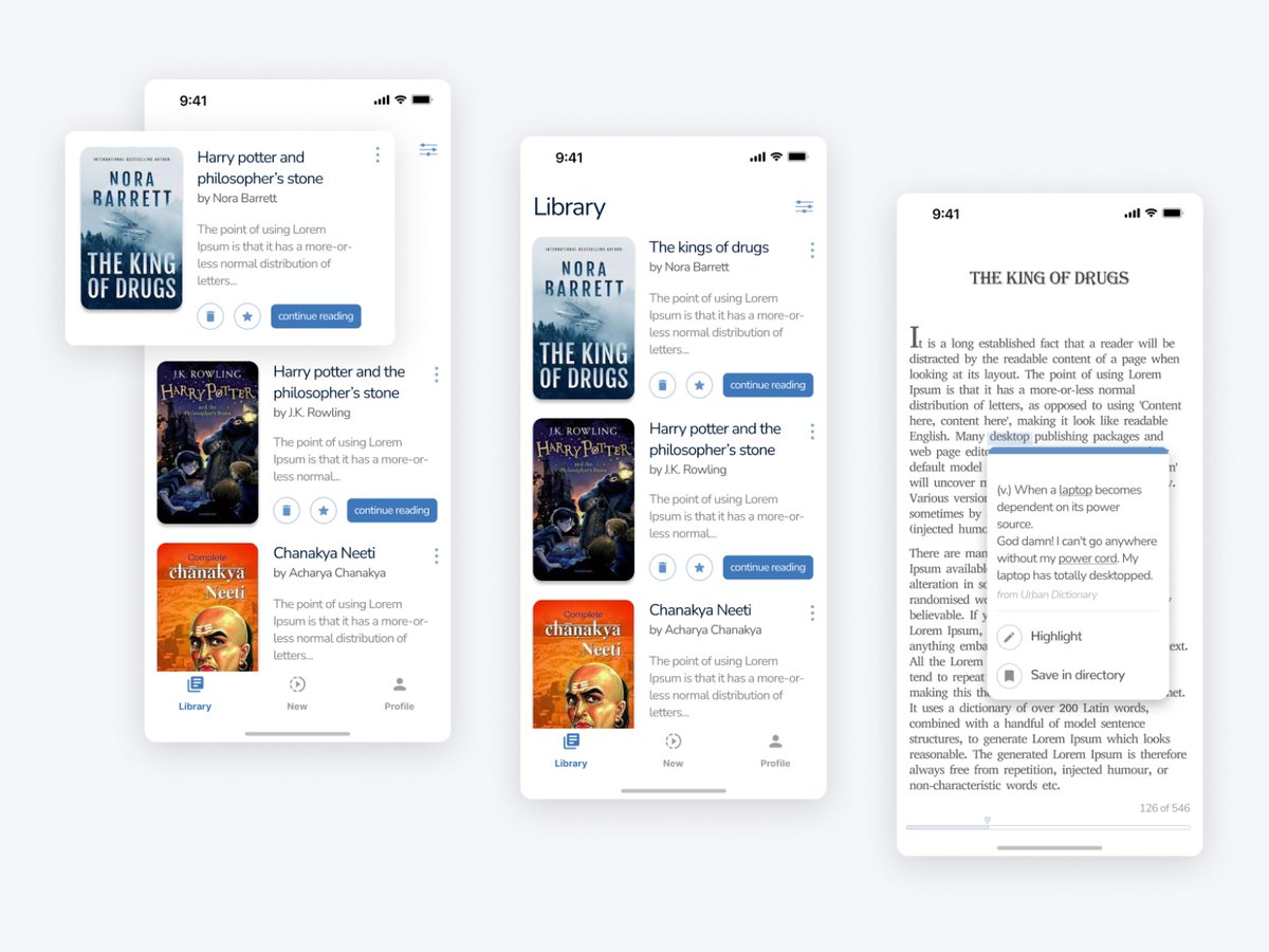 yashcreatz's tweet image. E-Book Library UI Design 📖

#ebook #library #ebookapp #ebooklibrary #uidesign #uiux #uiuxdesign #uidesigner #uitrends #design #ux #creative #ui #webdesign #uxdesign #prototyping #productdesign #website #research #designthinking #uxresearch #creativity #userexperience #minimalist