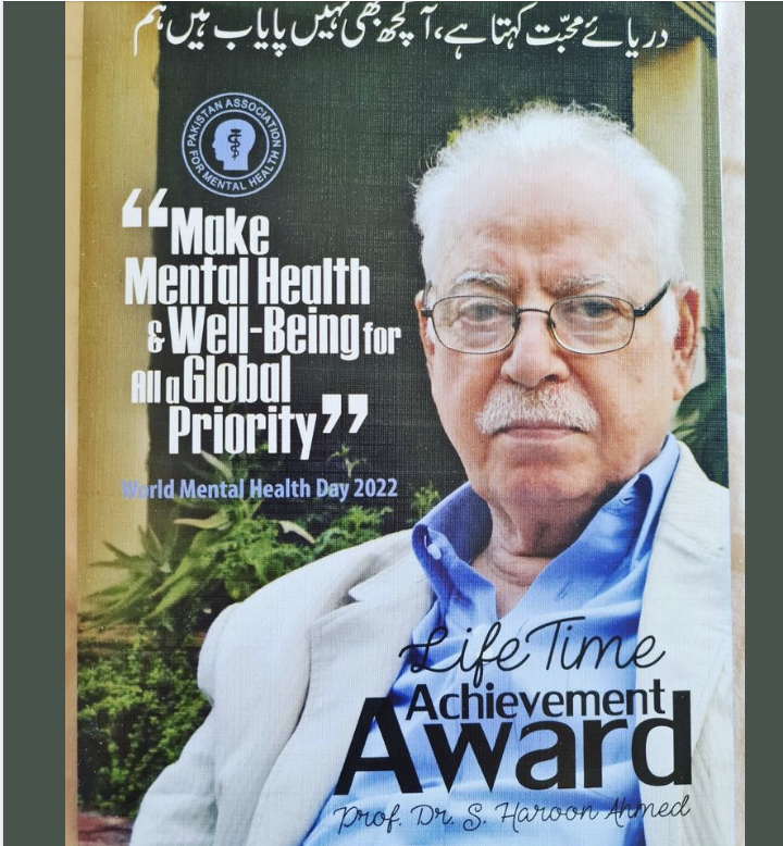 BinaShah's tweet photo. Today the mental health community honors Professor Dr. Syed Haroon Ahmed, founder of the Pakistan Association for Mental Health, and the most eminent psychiatrist in the country, for his lifetime of hard work. #mentalhealth #psychiatry #pamh #Pakistan #health #medicine https://t.co/dlFsxb28UB