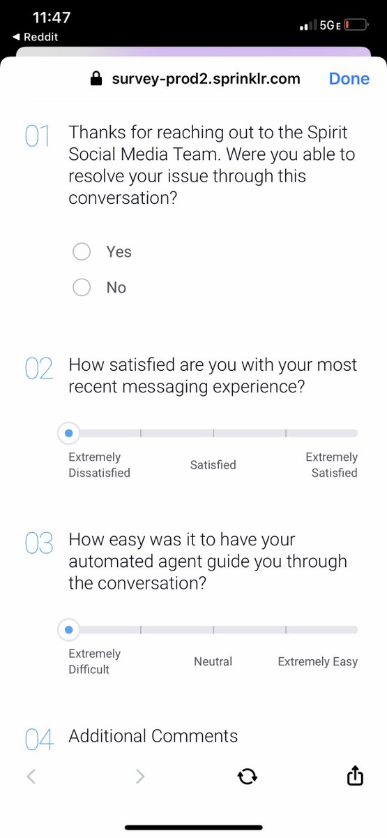 AMarm80788549's tweet photo. . @SpiritAirlines 

I do enjoy how your survey options default to "extremely dissatisfied," presumably to save the customer time. 

#BreastfeedingMom #spirit #Airlines #supportwomen #normalizebreastfeeding #momshaming #breastfeeding https://t.co/kjT61r6XQn