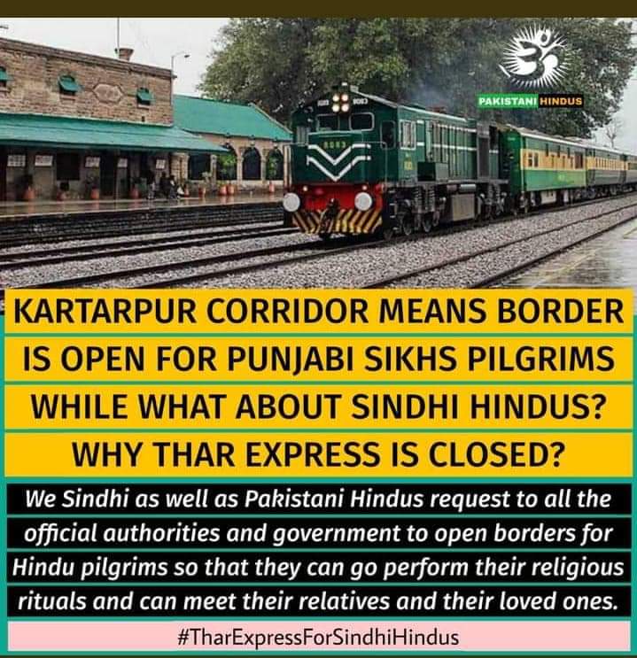 ommi413's tweet photo. We are going to trend on twitter where we will demand to run #TharExpress so that Hindus can go to India to perform their religious rituals and customs.🚆🚉
SPEAK FOR RELIGIOUS FREEDOM 🙏
#TharExpressForSindhiHindus #TharExpress https://t.co/5pNbxZ7N6o