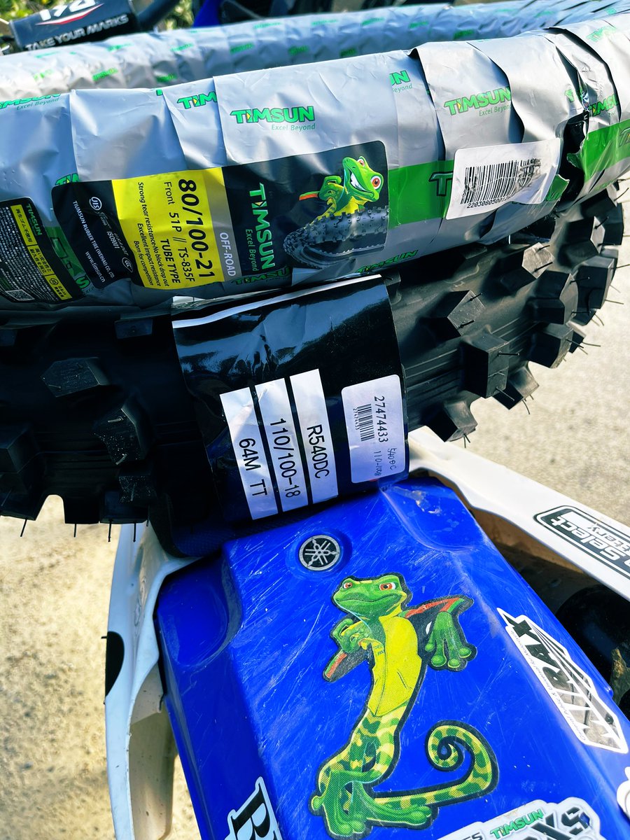 motokimurai's tweet photo. フロント　#TIMSUN #ティムソン　#TS835
リア　#SHINKO #540DC
#YZ125X #緊急用二号機 https://t.co/LtupU9Q1aL