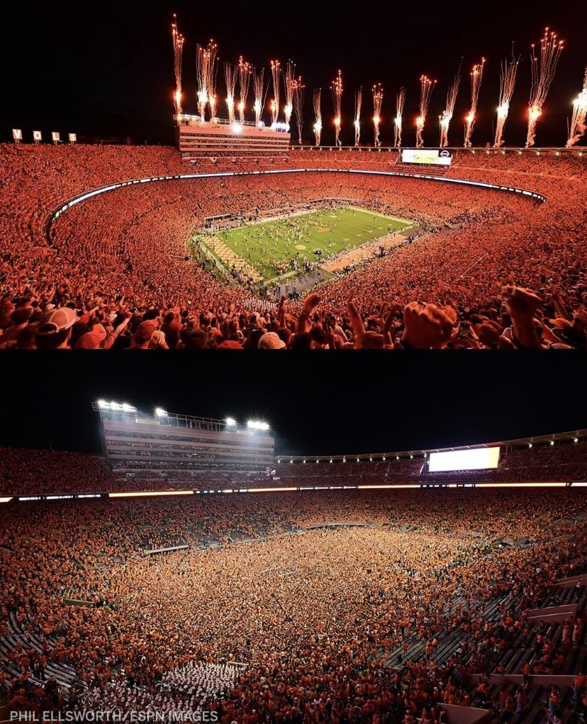The scene in Knoxville after Tennessee beat Bama is something out of a movie #NCAAF #RockyTop