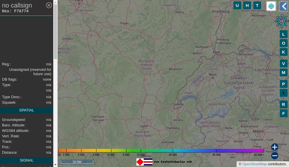 Foxcharlie's tweet image. New unidentified #ModeSCode 🛬 descending over #Lebern, #Switzerland at 39000ft at 497.7mph heading SE ICAO code F7A774 #FoxtrotCharlie #ADSB 📡 #RaspberryPi #tar1090 foxtrotcharlie.ovh/aircraft