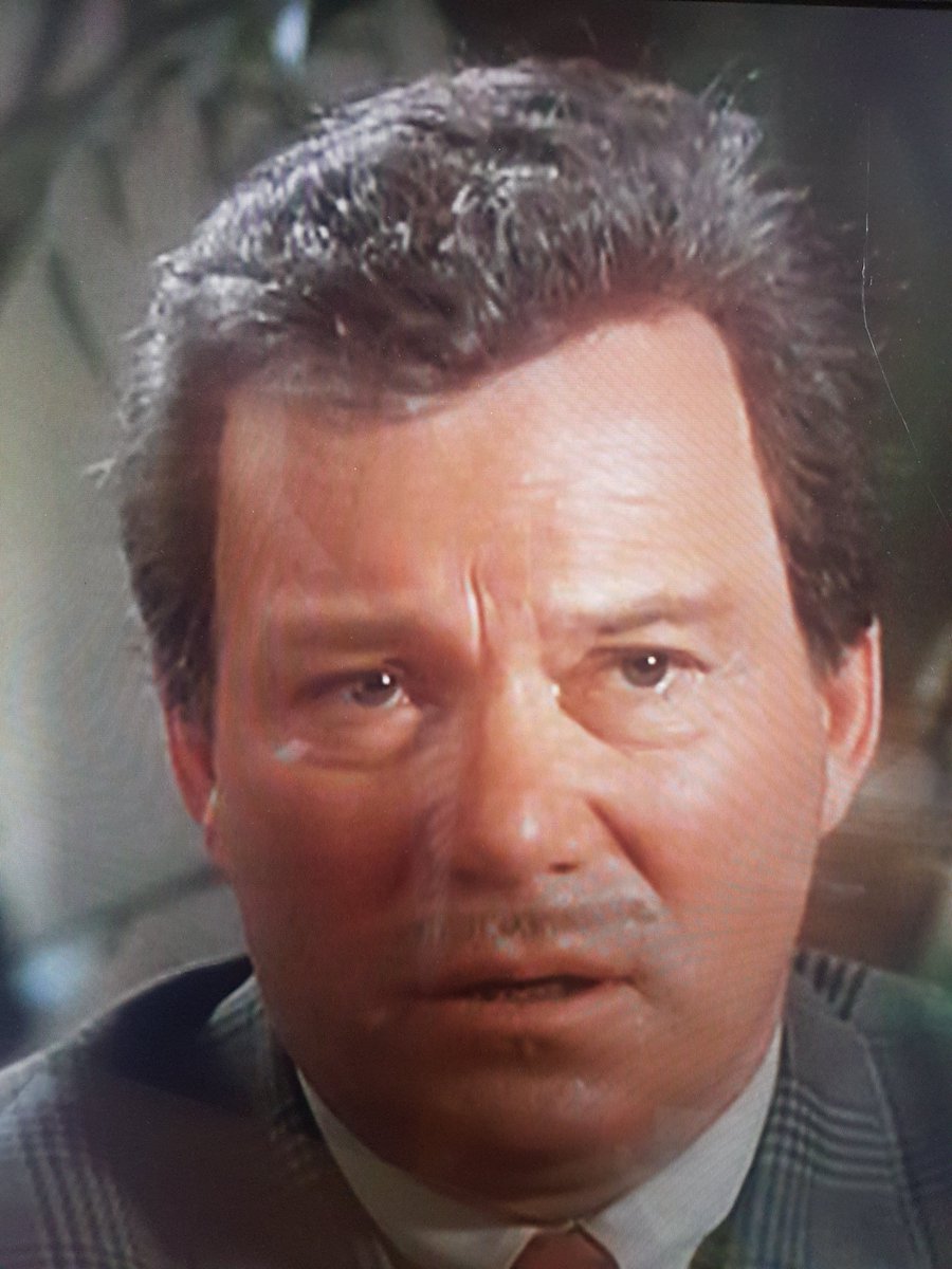 HelenKeeler's tweet photo. It's #ColumboSunday and the most joyous thing about the episode Butterflies in Shades of Grey is William Shatner's moustache, which is, to say the least... unpredictable. https://t.co/Kd1ExJibEe