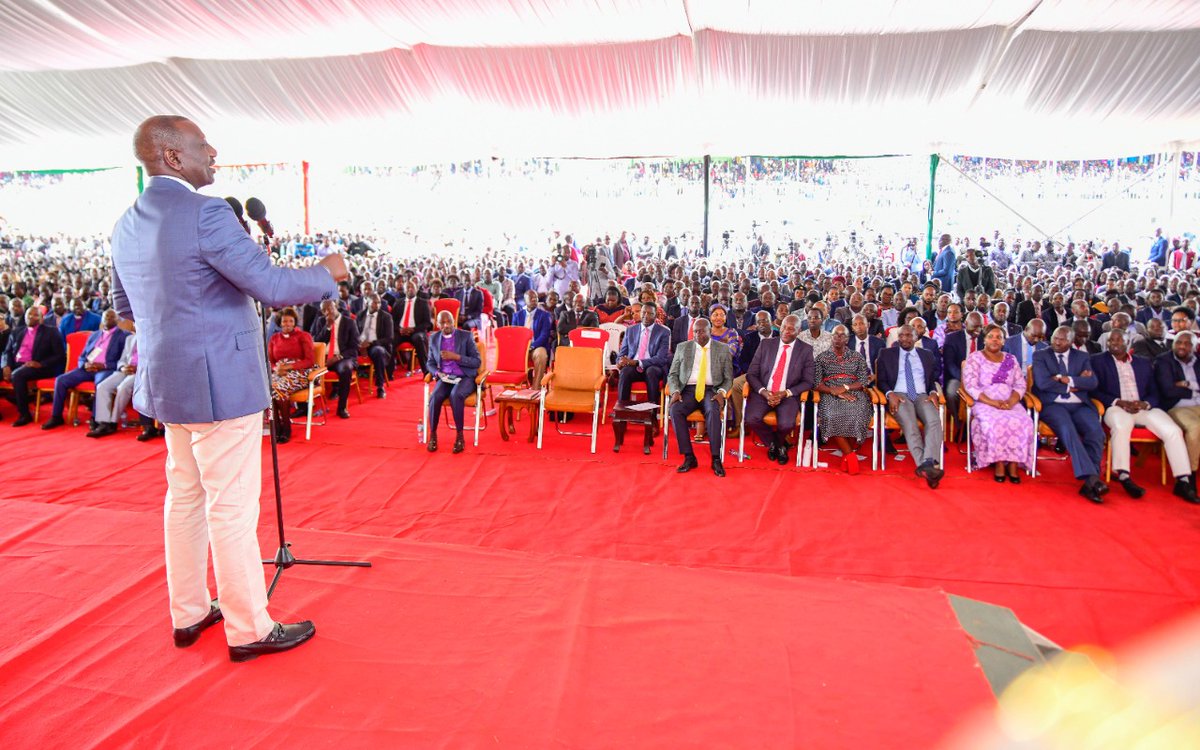 Joined worshipers for an inter - denominational Sunday service at the Kericho Green Stadium, Kericho County.