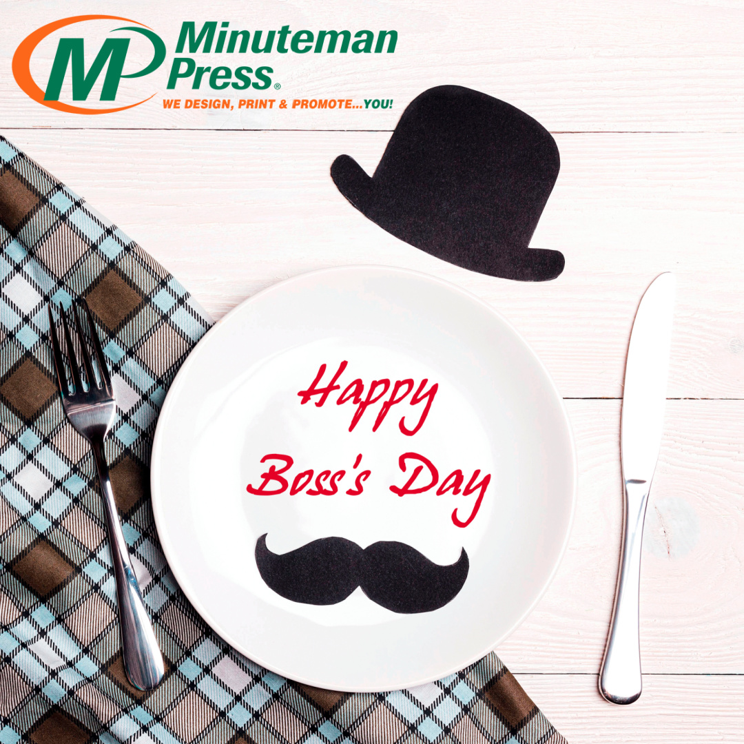 Happy Boss's Day!

Let's celebrate our bosses!!

#BossDay #PrintDesign #SupportMarylandBusiness #PromotionalProducts #PrintLocal #BrandManagement #MinutemanPress #CroftonMD #CantonMD #FederalHill