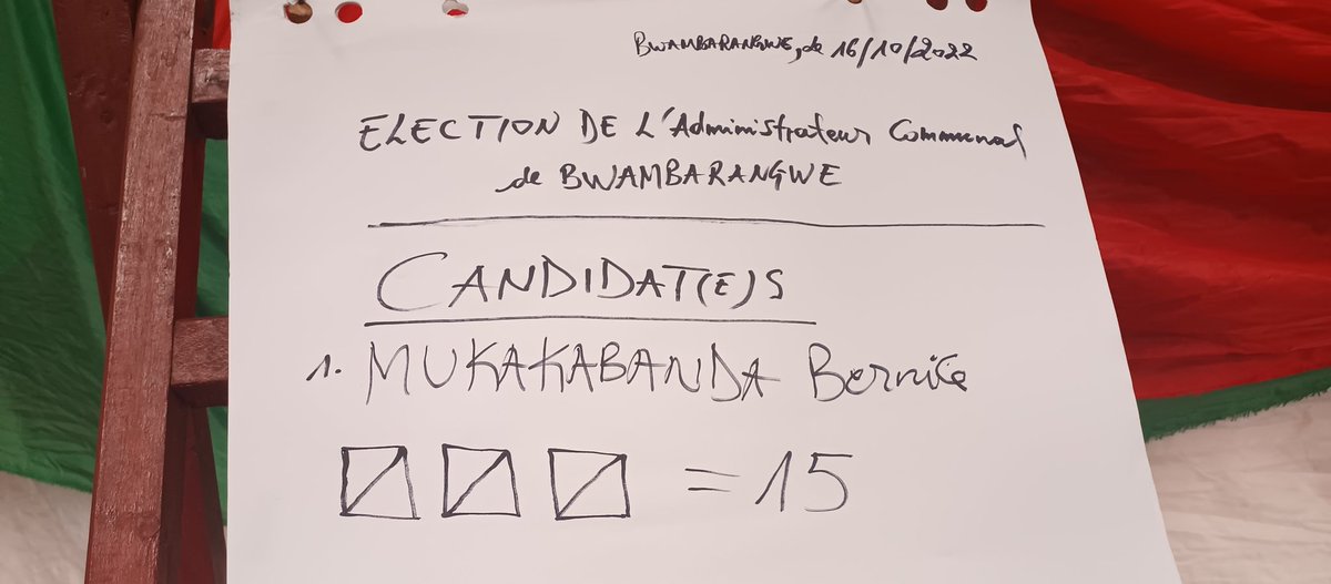 PButanyerera's tweet photo. #Kirundo: Mukakabanda Bérnice vient d'être élue à 15/15 voix par les membres du conseil communal de #Bwambarangwe comme nouvelle Administrateur Communal en remplacement de Mr Jean Claude #Kinyoni ce dimanche 16.10.2022. #Burundi @MininterInfosBi https://t.co/ox4Zd3TsGW
