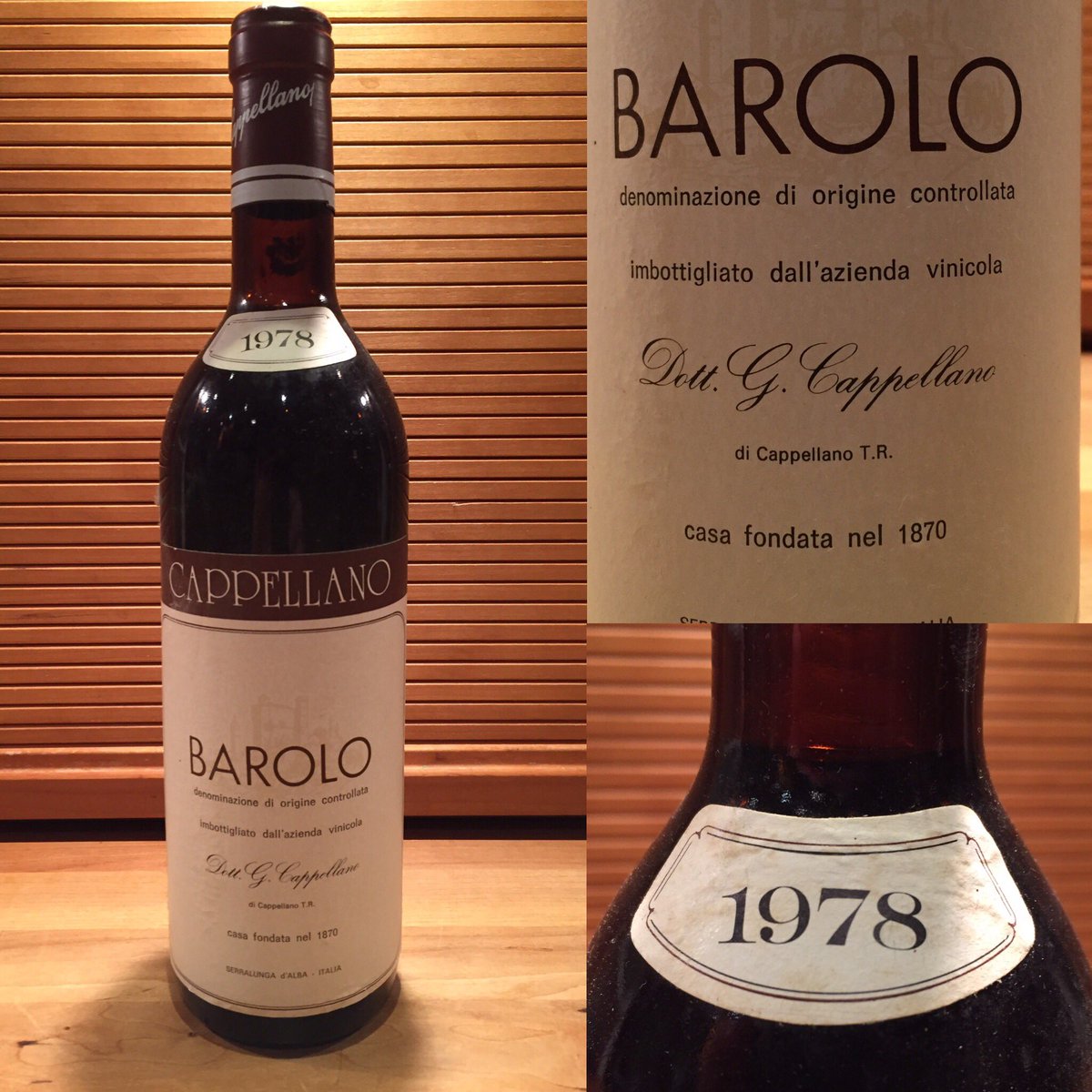 Never mind the #Ullage, Here’s #Cappellano #Barolo 1978. Above mid-shoulder, slightly oxidised, but drinkable, fun and interesting.