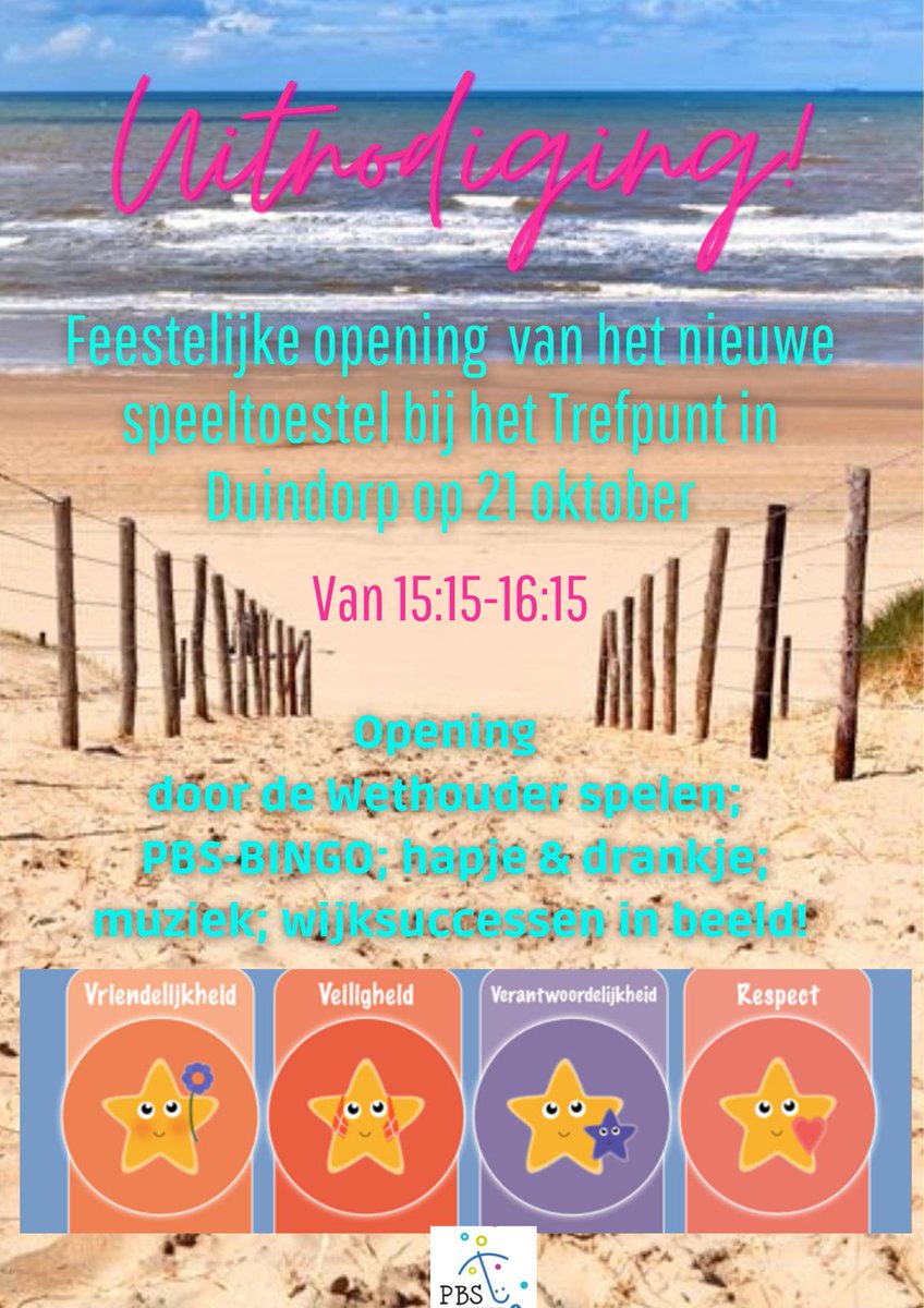 Uitnodiging feestelijke opening van het nieuwe speeltoestel bij Het Trefpunt Welzijn Scheveningen - Speeltuin En Dierenweide Tesselweide in Duindorp. 
Vrijdag 21 oktober van 15.15 - 16.15 uur. 
#duindorp #tesselweide