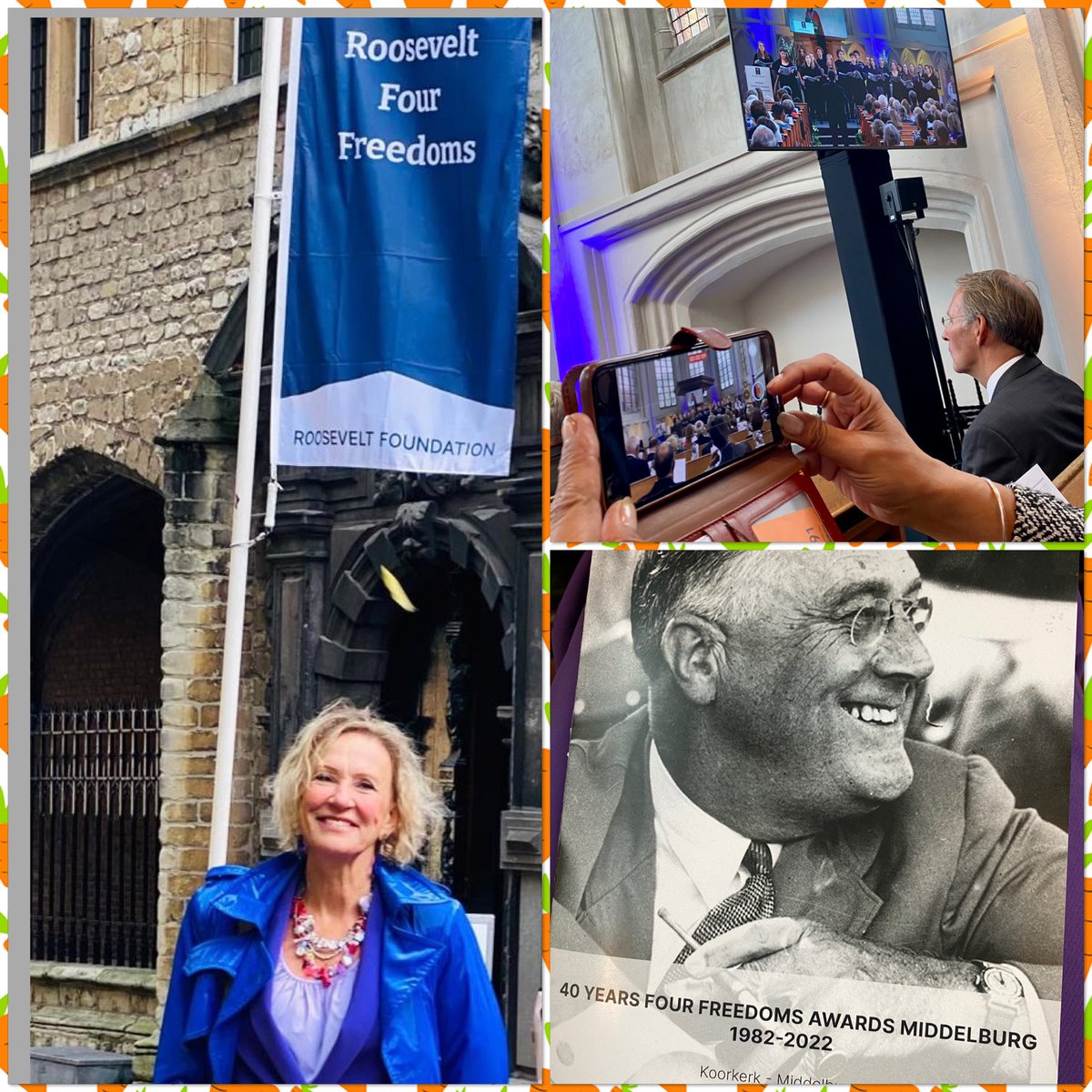 SimoneFilippini's tweet photo. Beautiful celebration 40th anniversary of the important @Four_Freedoms Awards, also attended by the King’s Commissioner @provzeeland Han Polman, HRH Princess Beatrix and granddaughter FD Roosevelt. #humanrightsforall #humandignityforall #freedom https://t.co/79eRPOEh19