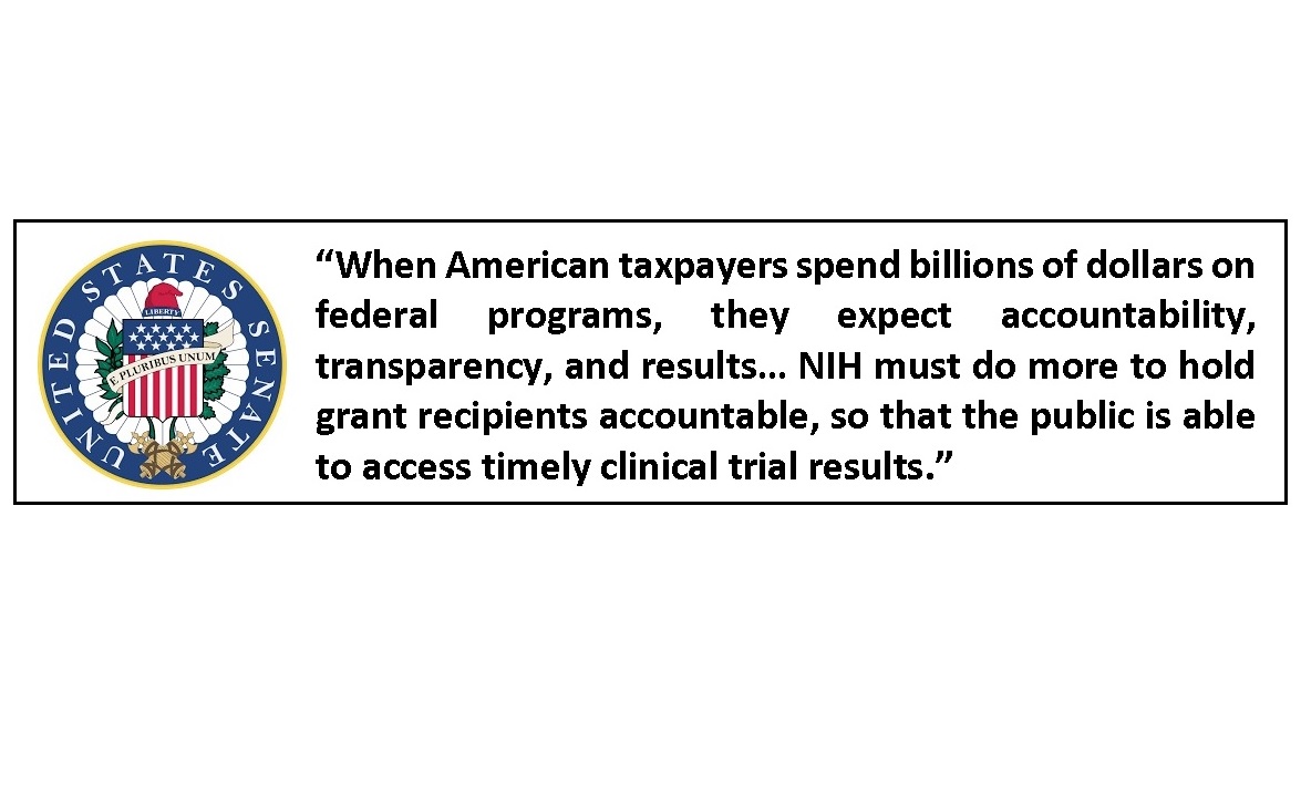 U.S. Senators demand rapid disclosure of all NIH clinical trial results

-&gt; finally policy makers are waking up to the immense cost of federally funded research waste in medicine

transparimed.org/single-post/se…