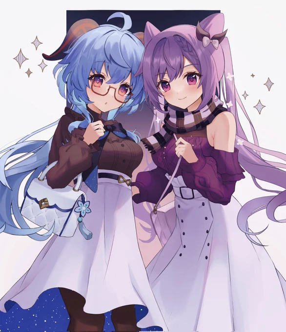 この私服衣装の甘雨ちゃんと刻晴ちゃんお揃いっぽくて可愛いね…の絵 #原神  #Gensinimpact 