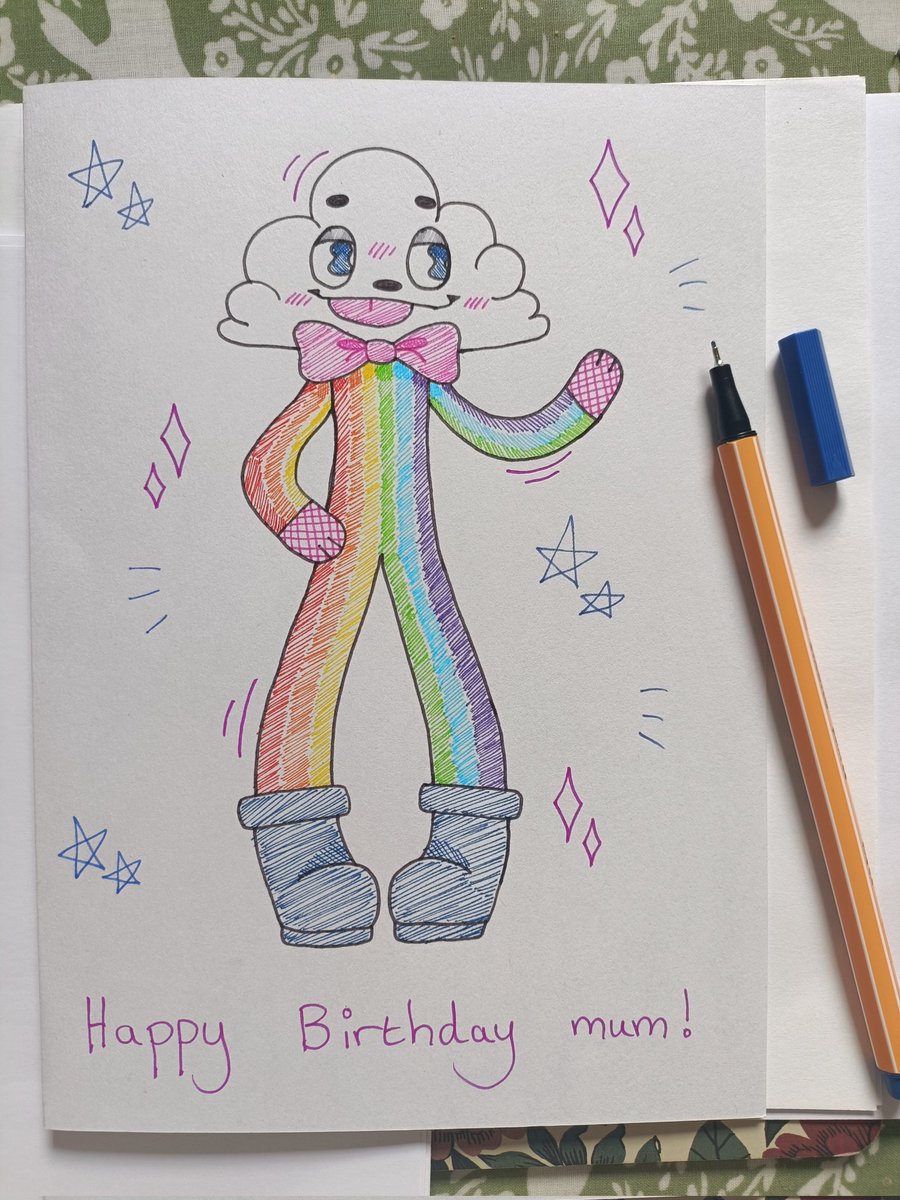 mr_robin_smells's tweet photo. Birthday card I drew for my mum hehe
#rainbow #drawing #colourfulcharacter https://t.co/kqUEnmNMVE