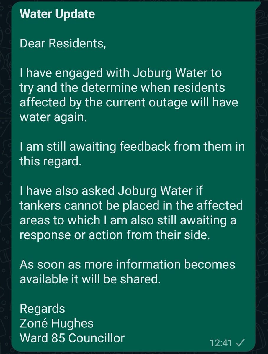z_hughes_n's tweet photo. #JHBWard85Update #WaterUpdate https://t.co/u3JWxIJiJx