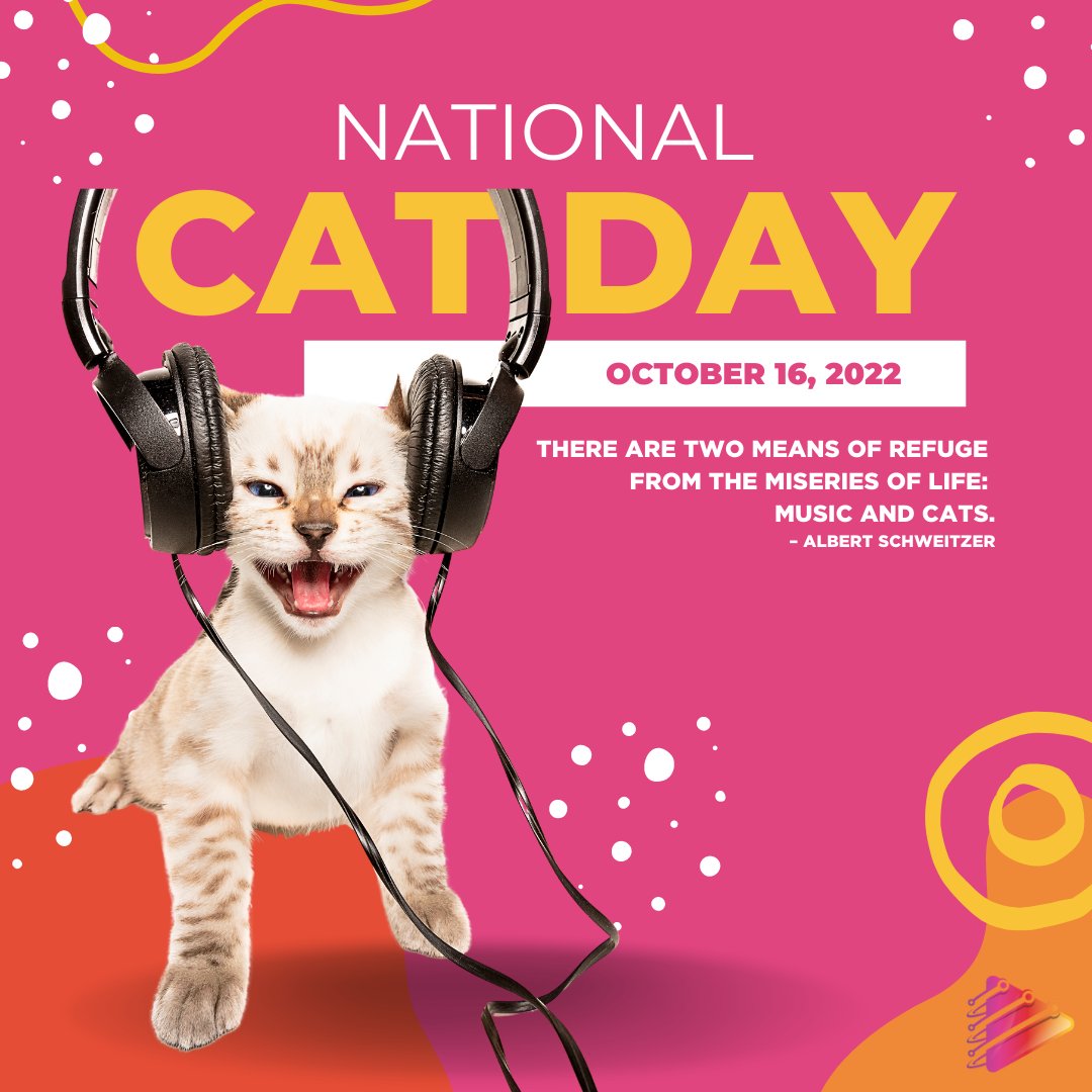 CreativeCrtv's tweet photo. There are two means of refuge from the miseries of life: Music and Cats.
 – Albert Schweitzer
#nationalcatday #globaldayofcats #cats #kittens #creativecats #crtv #creativedao https://t.co/EJ1xhYdfp7