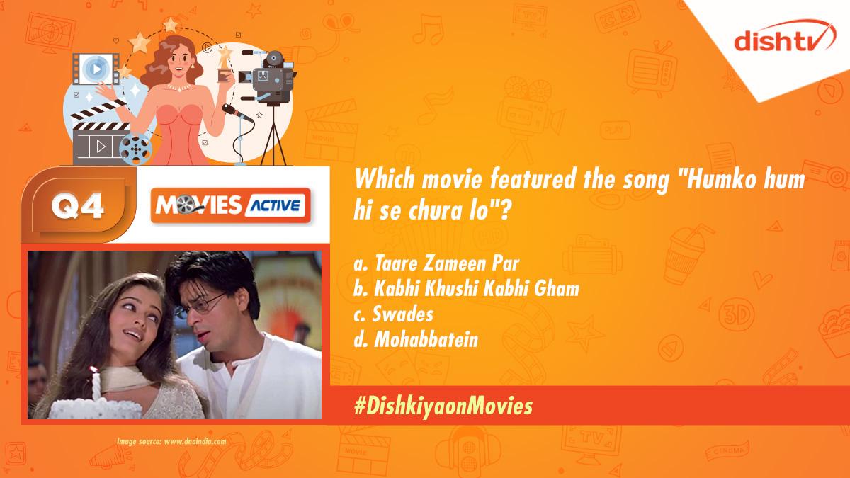 DishTV_India's tweet photo. Q4. Which movie featured the song "Humko hum hi se chura lo"? https://t.co/GlFAXqkx7y