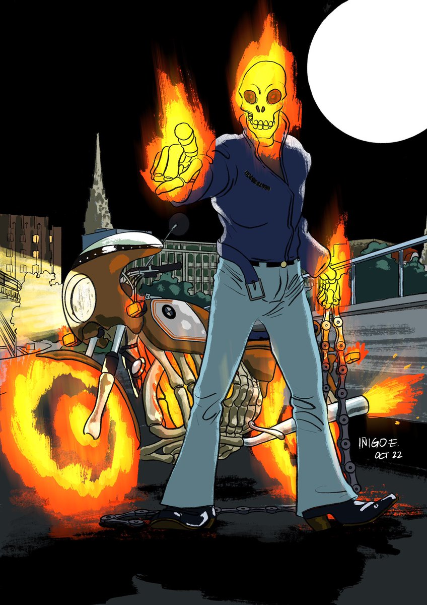 stivi's tweet photo. Ghost Rider (versión europea)
#GhostRider #motoristafantasma #fanart #drawing #dibujo #illustration #ilustracion #digitaldrawing #dibujodigital #johnnyblaze #bandedessinee #europeancomic #comic #comicbooks #marvel #marvelcomics #1970s #bike #motorbike #bmw #procreateart #art #ink https://t.co/S0cdRSmhZI