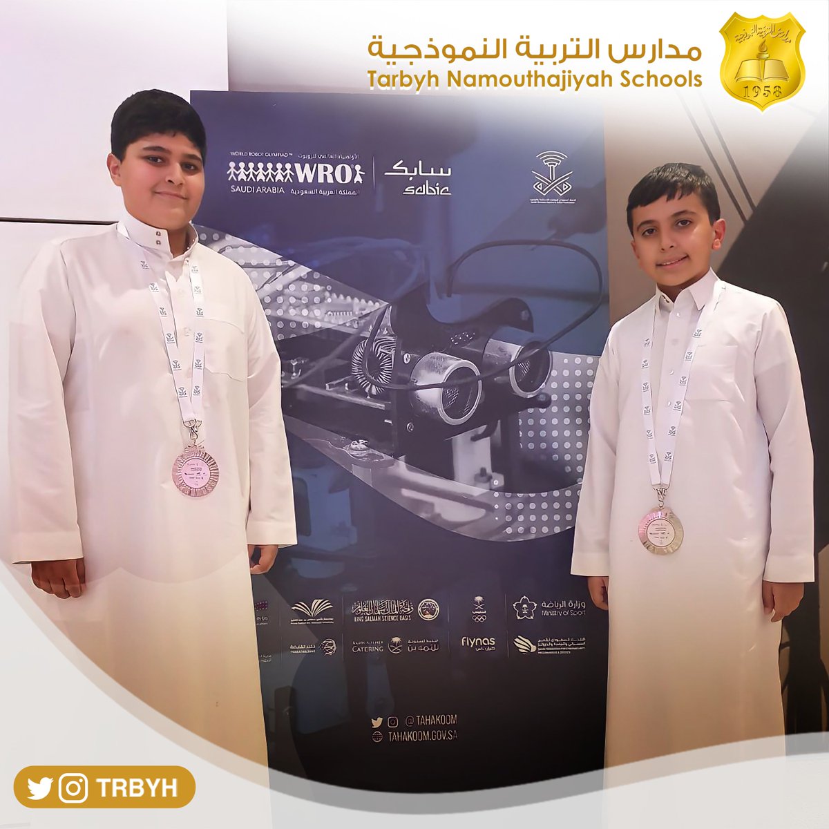 trbyh's tweet photo. تفخر #مدارس_التربية_النموذجية بفوز ابنيها 
- حسام الزبن 
- فيصل العبودي 
( فئة مبدعي المستقبل ) 
ببطولة المملكة للاولمبياد العالمي للروبوت WRO 2022 وتهنئهما لحصولهما على المركز الثاني في البطولة على مستوى المملكة 🏅

مجمع الريان التعليمي | ابتدائي -  بنين https://t.co/bRpPNxtTX9