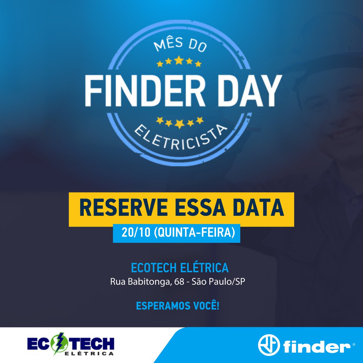 finderbrasil's tweet photo. Amanhã tem #FinderDay na @ecotecheletrica de #SãoPaulo 😉
Participe das nossas demonstrações práticas de produtos e participe do sorteio de um KIT ESPECIAL.👏
#elétrica #eletricidade #eletricista #MesdoEletricista #materialelétrico #relé #FinderBrasil #paulista https://t.co/XV4B0PhHUZ