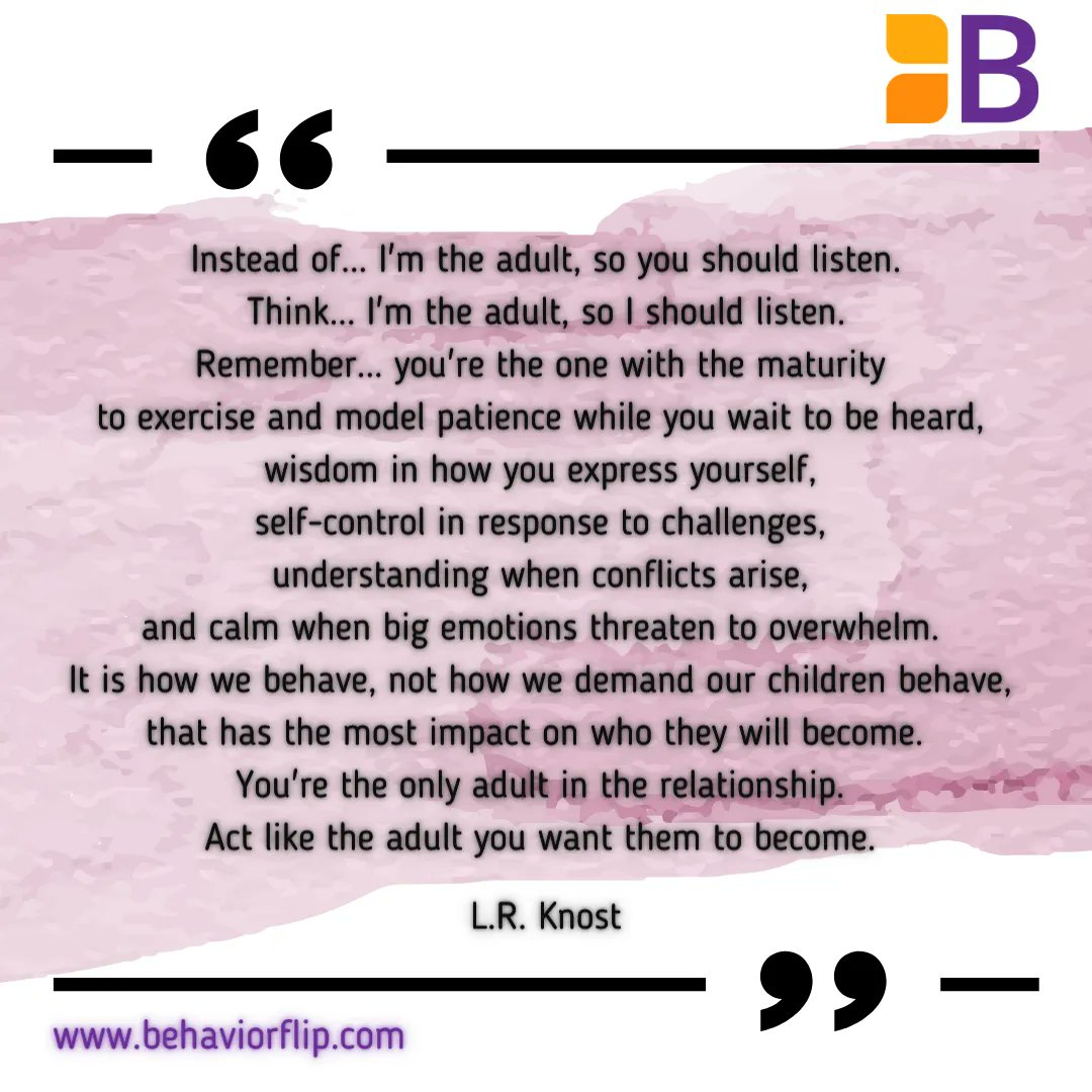 A reminder about being the adult - 💯 
🌐 behaviorflip.com
#behaviorflip #restorativepractices #socialemotionallearning #growthmindset #traumainformed #pbis #SEL #relationshipsfirst #behavioraldata #behaviormanagement #classroommanagement