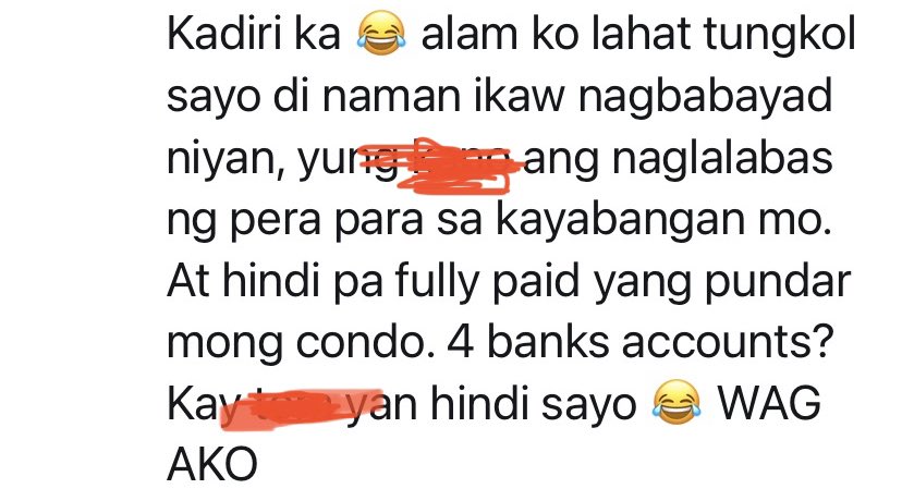 LiveCinatas's tweet photo. Last na to hahahaha NOW ALAM MO NA ANG TOTOO… oh jiiiivaaa ang TANGA TANGA TANGA MO? 
Ni hindi mo alam na TOTOO ang bank accounts at ang tungkol sa condo.
NEXT TIME kasi HUWAG MANINIWALA NG BASTA BASTA.
Ang sakit siguro na malaman mong NATANGA ka no?
HILARIOUS! https://t.co/EpP8ASf8TG