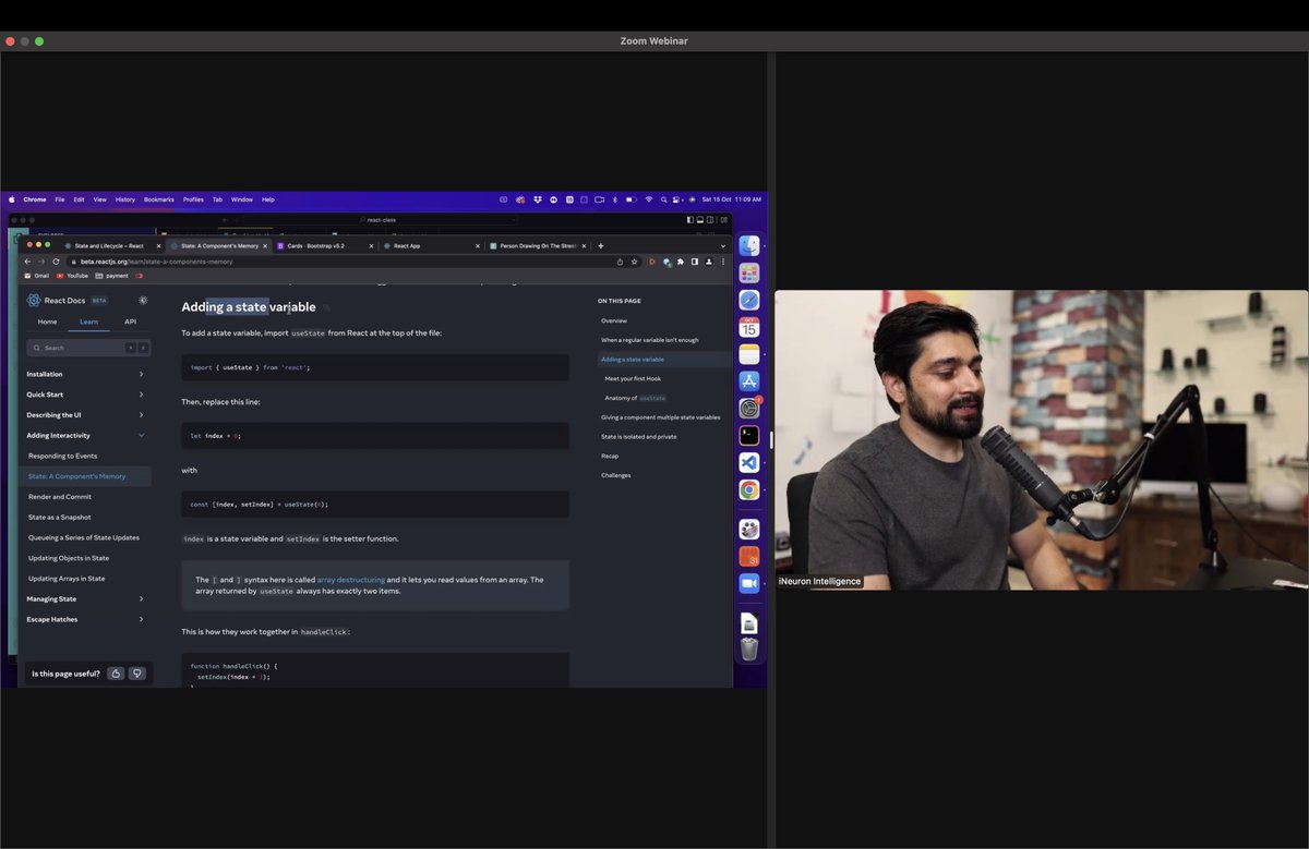 yntpdotme's tweet image. JavaScript Full Stack Web Development 🔥📈

Week 13 : Deep Dive into React 🤿

Thank you @Hiteshdotcom Sir for clearing a crucial part of React and API Handling Procedure.

#React #API #reactindia2022 #js #webdevelopment #100DaysOfCode #Bootcamp #100Devs