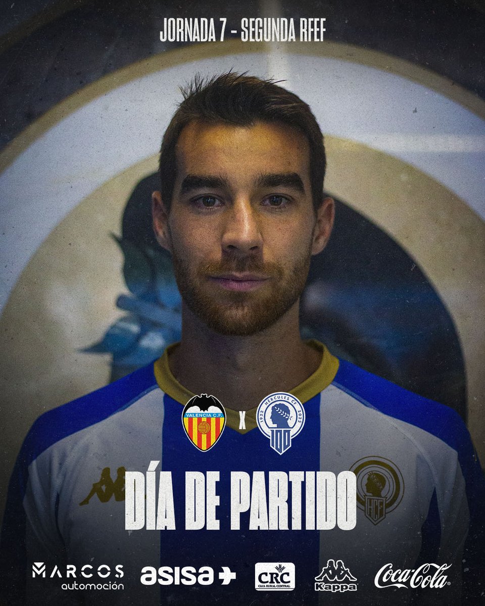 cfhercules's tweet photo. ⚽ ¡DÍA de PARTIDO! ⚔️
🆚 @Academia_VCF
🗓 16.10.2022
⏰ 12:00
🏟 Ciudad Deportiva Paterna
📺 Apunt
📻 #RadioHCF https://t.co/fCQ1hLx2vb
#ValenciaMestallaHércules
💙 #MachoHércules 🤍 https://t.co/bdq1yU6ZOt